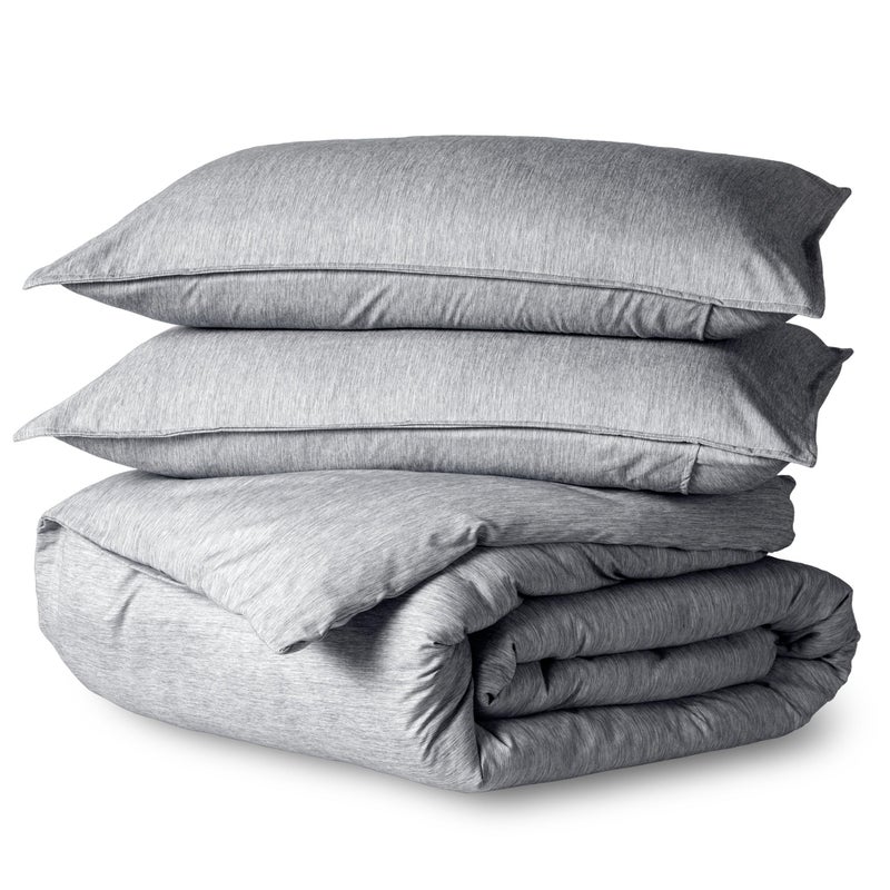 Bare Home Bedding Duvet Cover Full Size - Premium 1800 Super Soft Collection - Lightweight  Duvet Cover - Soft Textured Bedding (Full  Heathered Charcoal) - Image 1